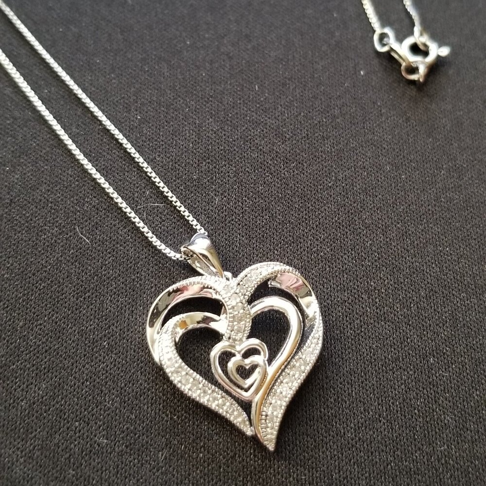 .925 Sterling Silver Heart Necklace